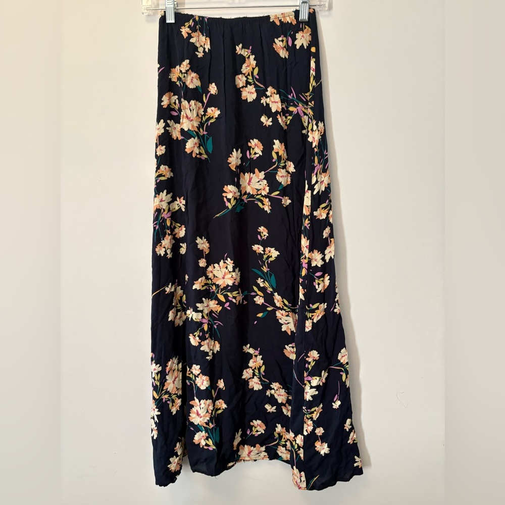 Floral Navy Maxi Skirt